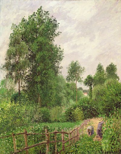 Landscape, Gray Weather at Eragny by Camille Jacob Pissarro